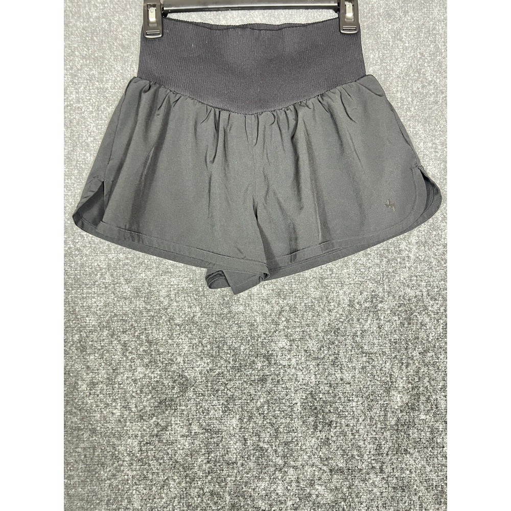 JoyLab Women's Black Running Shorts Size M Mid-Rise Double Layer Zip Pocket